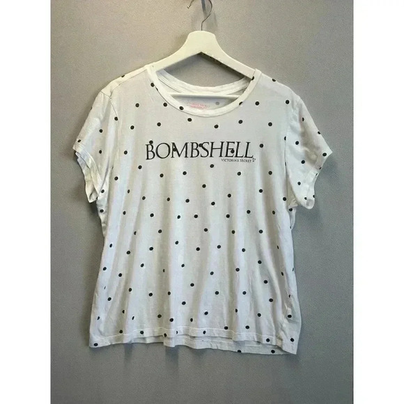Victoria's Secret Tops - VICTORIA SECRET BOMBSHELL T-SHIRT Women's Sz X-Large Polka Dot White‎ Tee